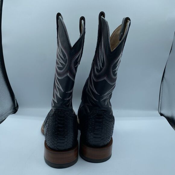 Cody James Boot Mens Men 12 D Matte Exotic Pythons Black Broad Square Toe Cowboy